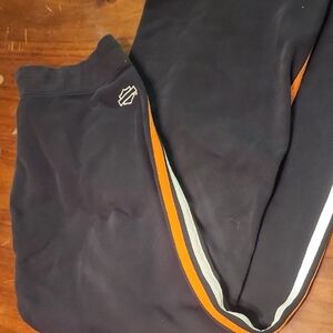 Black Joggers with Orange Stripe
